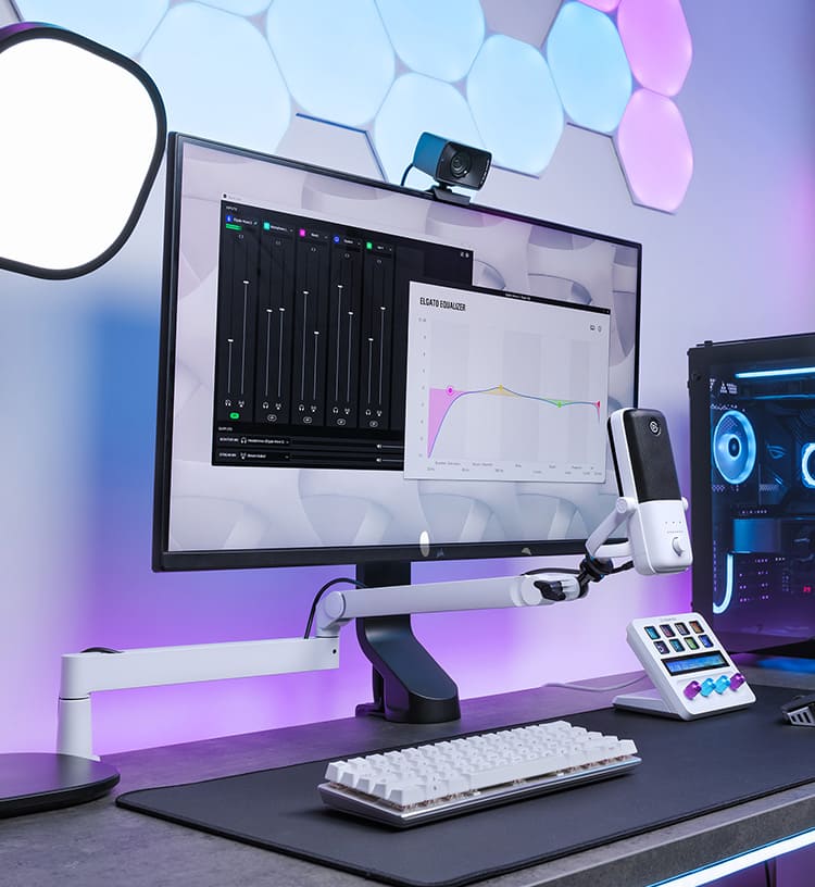 Wave Mic Arm LP - White | Mic Boom Arm for Desks | Elgato